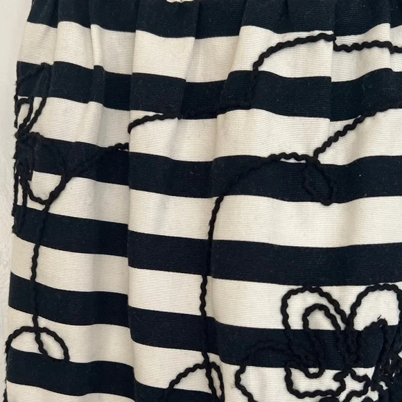 Lilly Pulitzer Black and White Payton Strapless Stripe Dress with Floral Overlay - Picture 7 of 14